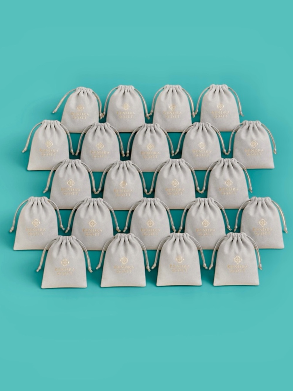 Kendra Scott 20 Grey & Gold Jewelry Pouches